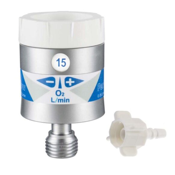 Caudalimetro Perflow® P4 recomendado oxigenoterapia, maior conforto e segurança. Regulação por "click", administração precisa e fiável do oxigénio. Ambulância.