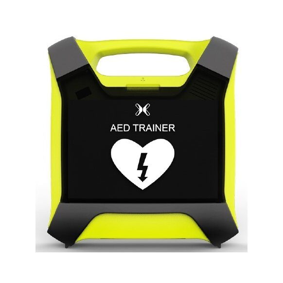 DAE de Treino XFT120G da Ambex: Para formação com 10 cenários e comandos visuais e auditivos . Possui bateria recarregável. Inclui acessórios para utilização.