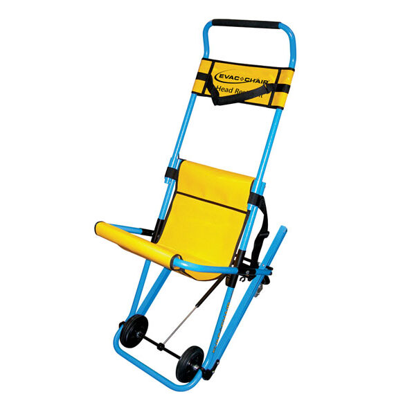 Cadeiras de evacuação de emergência EVAC+CHAIR® para transporte seguro de pessoas com mobilidade reduzida em escadas e edifícios