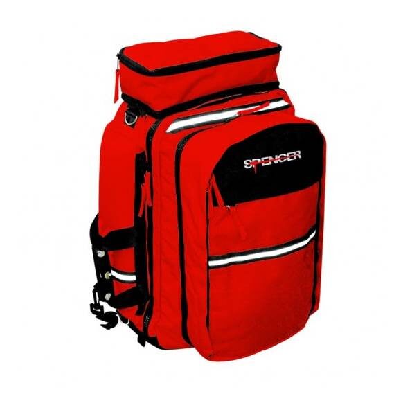 Mochila Raid Spencer ® espaçosa e versátil, com bolsas removíveis. Fitas refletoras garantem visibilidade. Ideal para serviços de emergência, socorro e resgate.