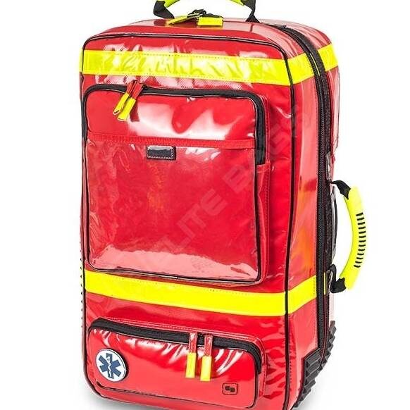 Mochila EMERAIR`S tarpaulin (lona), para diversos cenários de emergência, socorro e resgate. Para Médicos, Enfermeiros, Bombeiros, Socorristas, e outros.